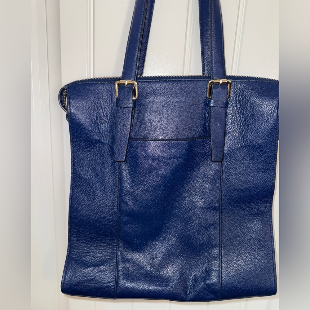 Banana Republic Royal Blue Leather COLETTE TOTE - Picture 2 of 16